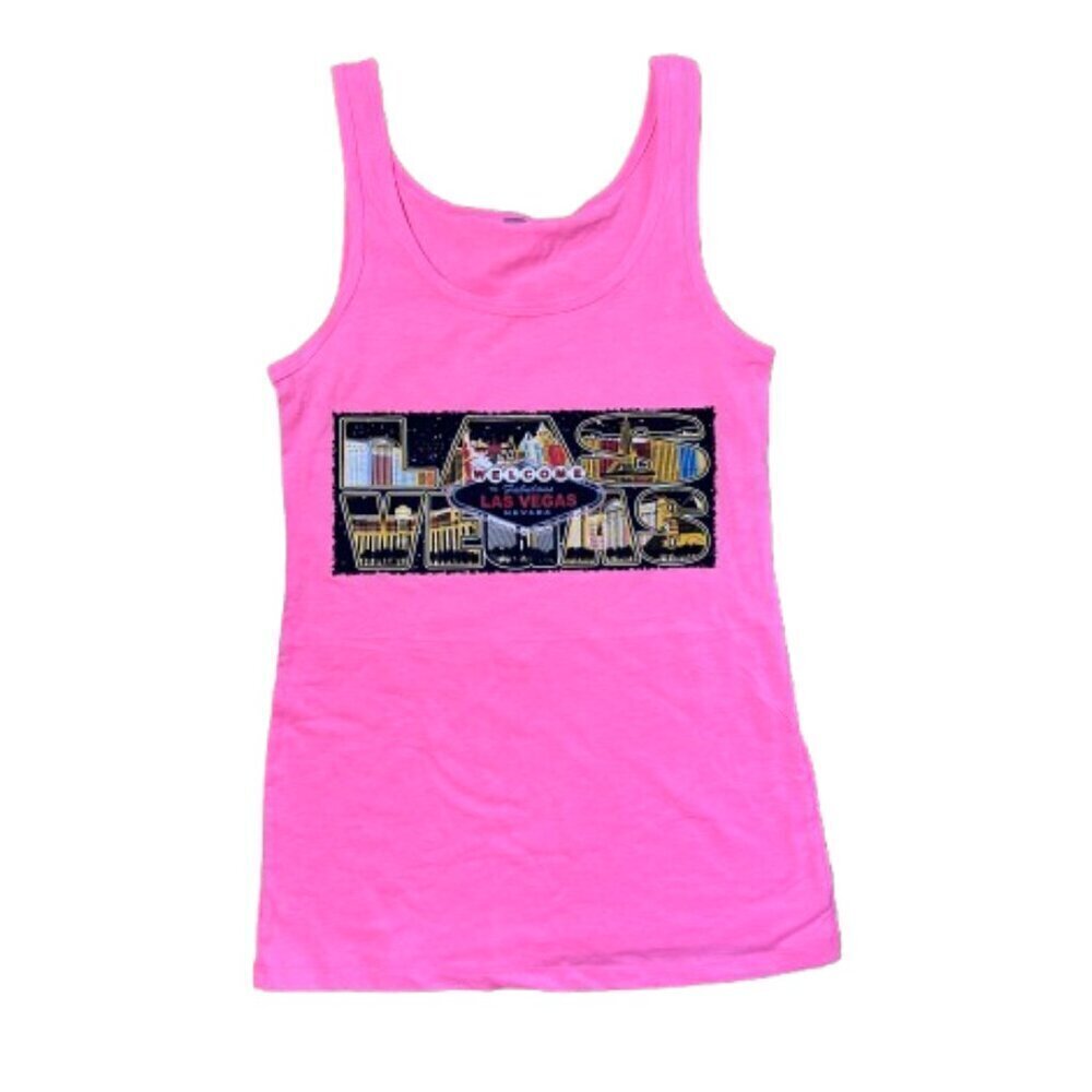 NWOT Welcome to Las Vegas Neon Hot Pink Tank Top Size Small